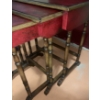 Image 4 : Wooden Nesting Tables Set of 3 with Painted Design- Tallest 26 T, 20 L, 16 W, Also Includes Vase 