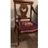 Image 2 : Wooden Chair w/ Lovely Floral Fabric Pattern - 24W, 23D, 37T