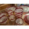 Image 3 : Set of vintage Ruby Indiana Glass Diamond Point Ruby Flash glassware