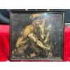 Illegible Signature Charcoal Print 14Wx13H