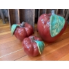 Image 2 : 2 Barn Wood Shelves L33" W9.5" D4" With 3 ceramic Apples 