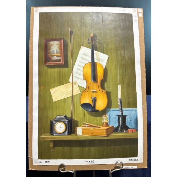 Untitled Violin, Clock & Candle 24Wx36H