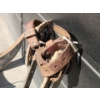 Image 10 : Vintage Work Gear Collection- Including Leather Belt, Old Pulley, Metal Anchor , Lineman Spurs 