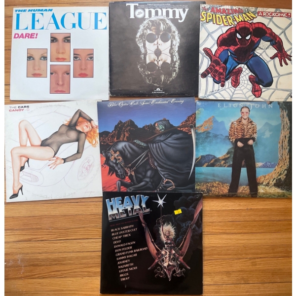 Bundle of Records/Vinyl Albums  Elton John, Blue Oyster Cult, The Human League, The Cars, The Amazin