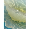 Image 5 : California Pastel Mist Frosted Glass - Large Bowl & Plate, 4 Smaller Cups w/ Plates(1 Slight Chip)