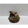 Image 1 : Chalk Bear Cubs Sitting Next to Tree Stumps Ashtray 6.5W