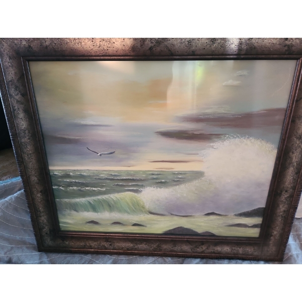 Original Oceean Seascape by Hugo Oberg 22 1/2 w 19 h