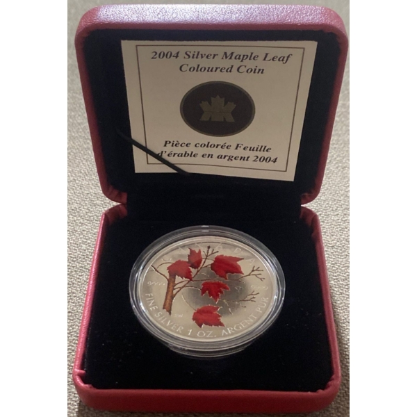 2004 Silver Maple Leaf One Ounce Fine Silver Coin