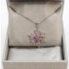 Image 2 : Pink Lab-Created Sapphire and 0.04 CT. T.W. Diamond Snowflake Pendant in Sterling Silver 2.92G