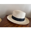 Image 2 : Two Men's Hats: Panama Straw Hat with Black Band and Cotton Safari Hat with Leather Band