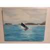 Image 2 : 2 Decorative Oil Paintings - Black Pig & Sailing 22T