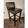 Image 2 : Bar Chair Collection - 2 Mahogany & PU Leather w/ A Single Solid Oak Stool w/ Backrest 31T