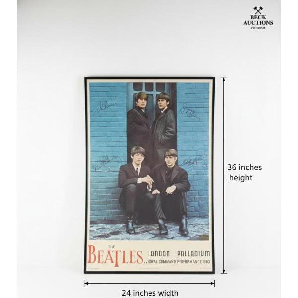 Print Frame Of Collectible Vintage-Style Poster Commemorating The Beatles 1963  36''INCHES IN HEIGHT