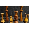 Image 2 : Glass Mugs and Assorted Turned Wood Vases Group