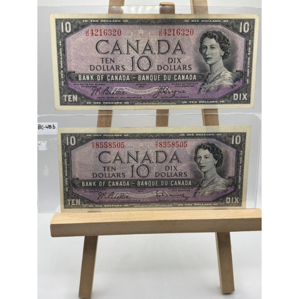 1954 $10 Devil‘s Face. The other is O/V8558505 unique serial number both in great condition