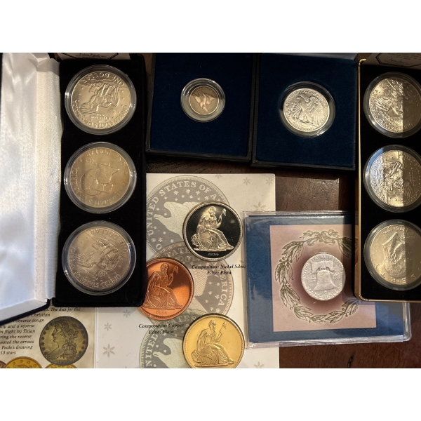 Collection of US Coins 1942 Silver 1/2 dollar 1951 Silver franklin 1/2 dollar 
1936 proof Gorbecht D