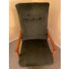 Image 3 : Antique Chair & Foot Stool  Green Velvet & Wool Throw 25W x 42T