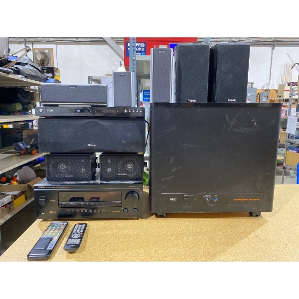 Vintage stereo with dvd player and speakers