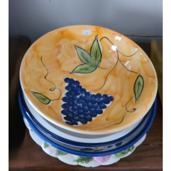 Floral Plate 14" Diameter and Serving/ Decorative Bowls
