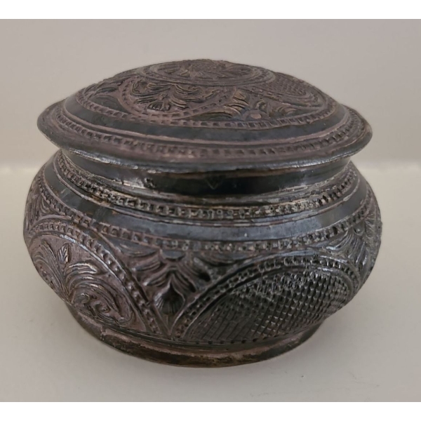 Gorgeous Intricately Carved Trinket Box Stamped 925  - 4W, 2.5T 