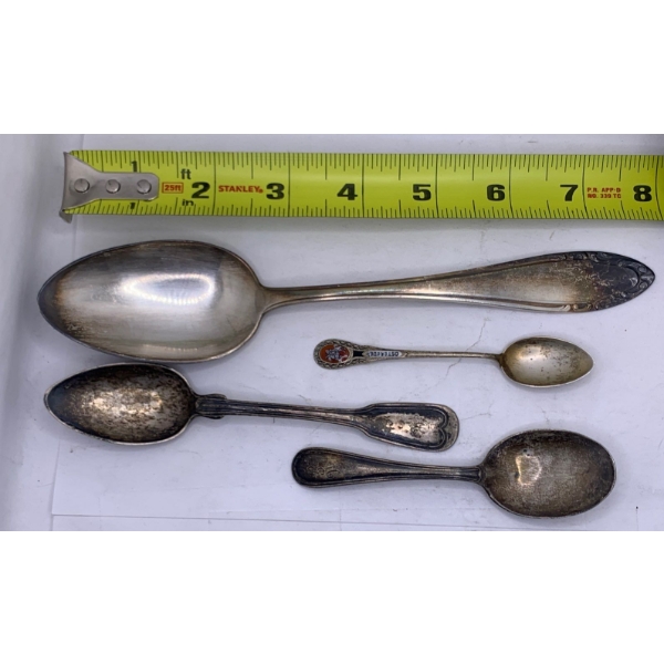 Silver Spoon Collection - Birks Sterling, W.E Haus, Alpacca Silber 90 & Souvenir Spoon Stamped 800. 