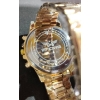 Image 4 : Zhowe Gold-Tone Quartz Wristwatch with Chain-Link Pattern and Set of Three Mens Rings