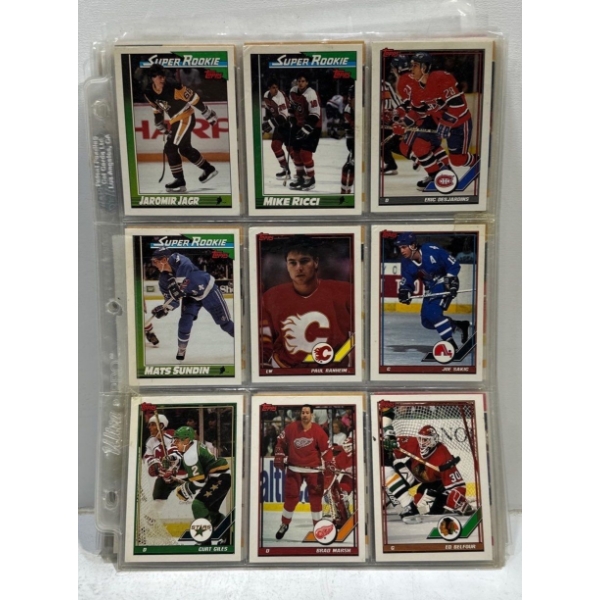 35 Card Sheets with 91 Pro Set and 91 Upper Decks Hockey Cards