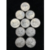 Image 1 : Silver Canadian Quarters x10 variety of dates .800 58.1 g