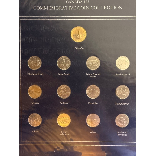 Canada 125 commemorative coin collection in sealed book