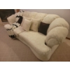 Vintage Upholstered Sofa w/ Sea Shell Demeanor & Slight U Shape Design 73x24x31