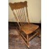 Image 6 : Antique Oak Pressed Back Rocking Chair (Child Size) 26"Tall