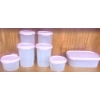 Image 5 : Tupperware Clear Storage Containers With Pink Lids and White Cutlery Set