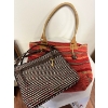 Image 1 : THE SAK Macrame Crochet Zip Top Double Handles Stripe Orange Multi Shoulder Bag plus Fossil Shoulder