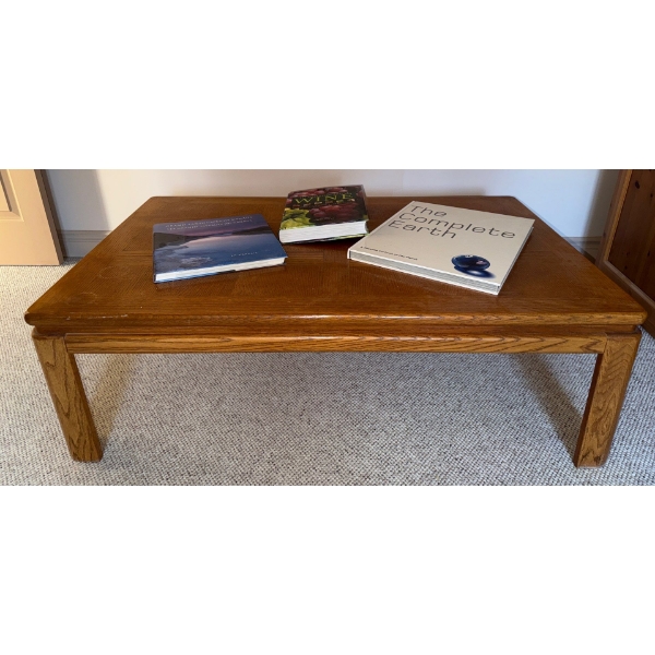 Solid Wood Coffee Table w/ Books  44x29x18"tall
