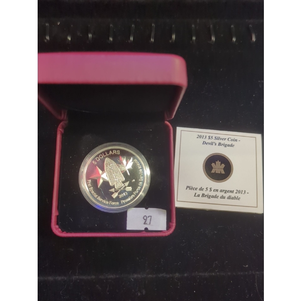 RCM 2013 Devil's Brigade Silver 99.99 $5 Coin 23.17g
