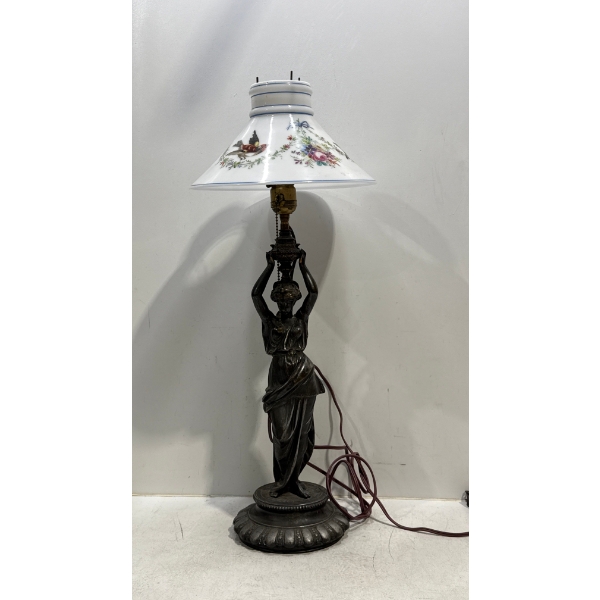 Metal Lamp with Porcelain Lamp Shade H