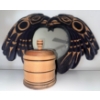 Image 1 : Haida Bentwood Box & Matching Carved Wooden Raven Mirror  17x10"tall
