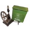 Image 1 : Green Metal Mailbox and Spinning Wheel Lamp