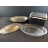 Image 1 : Marlboro Plate EP on Brass Platter Dish with Lid and Crystal Platter Including Mini Hard Cooler