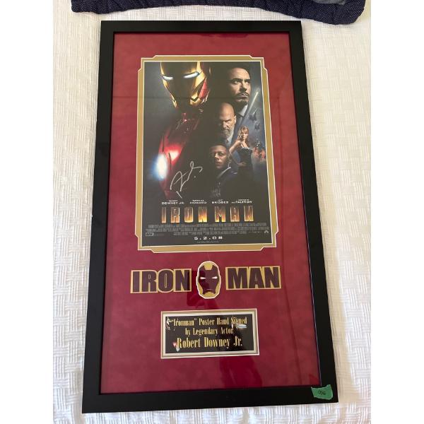 Robert Downey Jr Iron Man Framed Signed Movie Poster W18" H32"