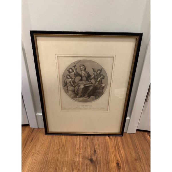 La Giustizia "Justice" Original Painting by "The Great Raphael" in the Rooms of the Vatican