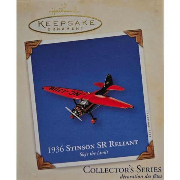 Hallmark Keepsake Ornament: "1936 Stinson SR Reliant" - 'Sky's the Limit' Series (2003)