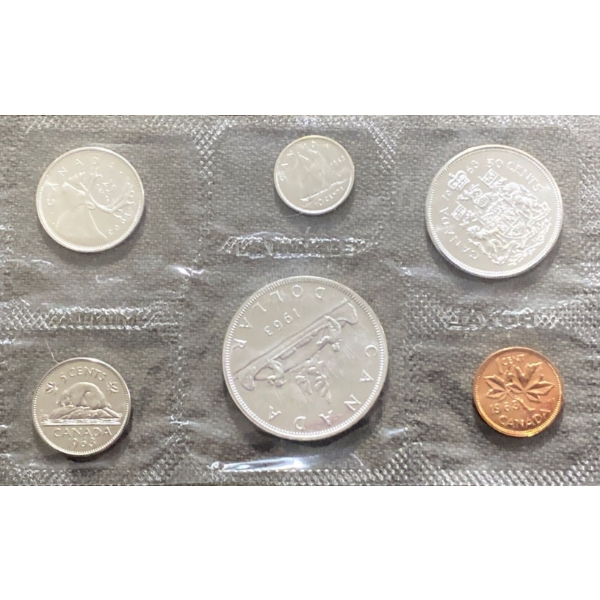 1963 Canadian Uncirculated Coin Set 80% Silver 1.11 Ounces