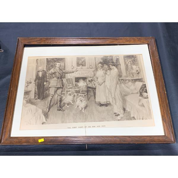 'The First Sight of His Son and Heir' Art Print (30W, 23T), plus Bonus Klondike Days 86' Poster 
