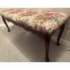 Image 2 : Vintage Mahogany Bench w/ Floral Upholstered Seat 