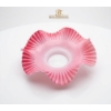 Image 2 :  Pink Ruffled "Bride's Basket" Victorian-Era Art Glass 