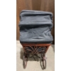 Image 5 : Lovely Porcelain Dolls (2) in Intricate Wooden Stroller - Stroller is 20W, 23T 