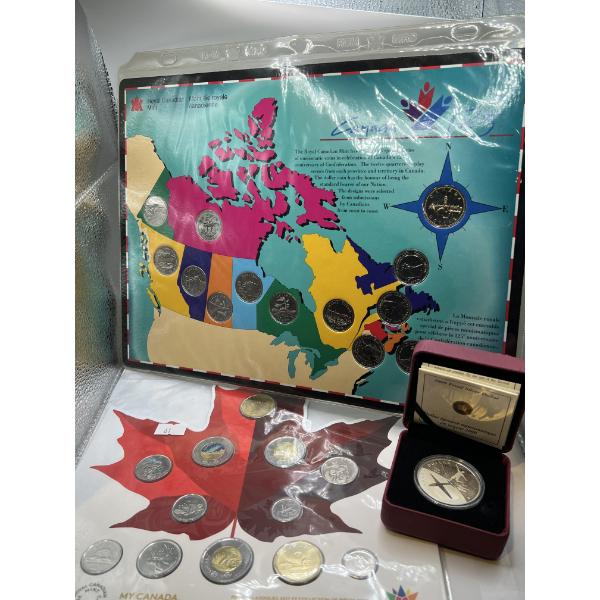 Canadian Quarter sets with Sterling Silver RCM Dollar