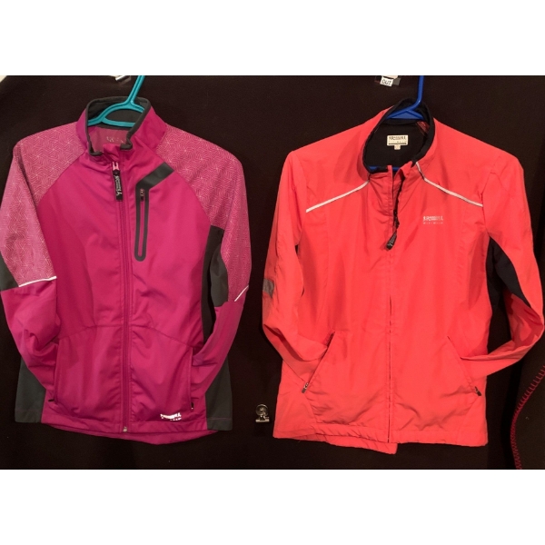 Running Room Set of 2  Work Out Jackets (Women's Size S) w/ Workout Belts 