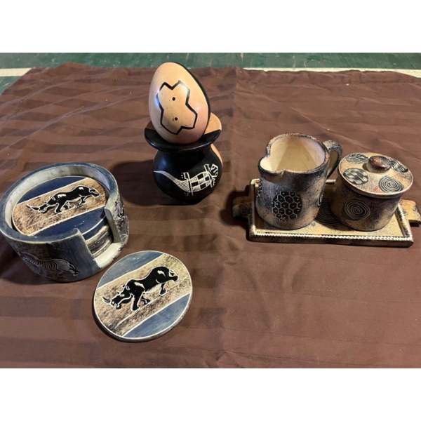 collection of handcrafted pottery all very heavy all items are roughly 5 inches tall